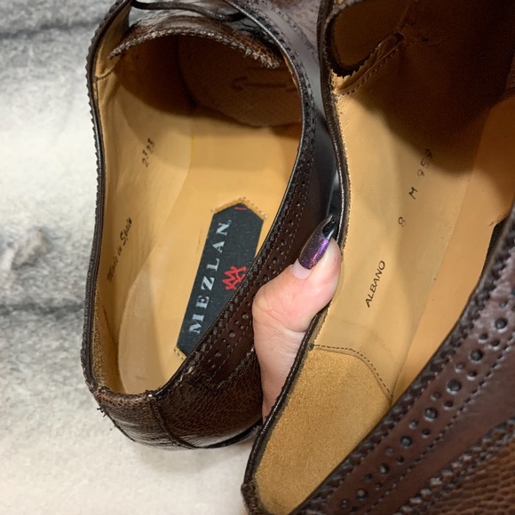 Mezlan-Albano Brown/Rugger Ostrich Wing Tip - Picture 5 of 8